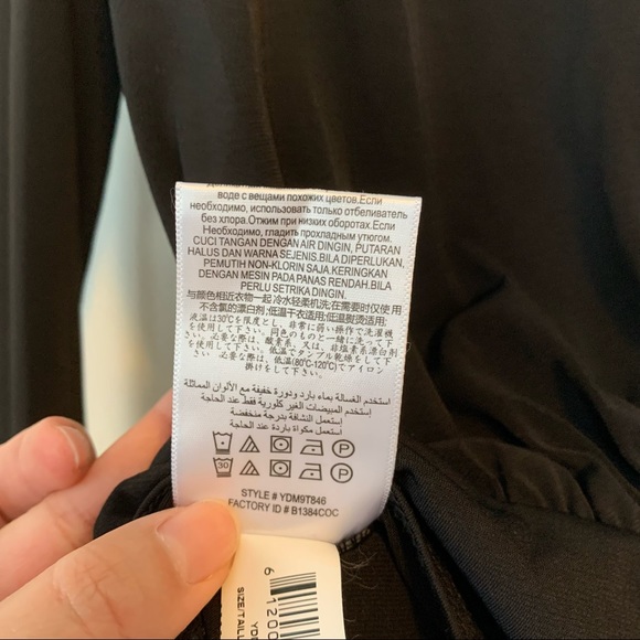 BCBGeneration Black Surplice V Neck Tie-Back Long Sleeve Bodysuit - Picture 9 of 14